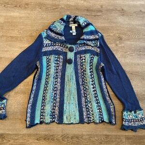Vintage Parkhurst Decorative Collectible Cardigan Sweater Button Up Collar-L